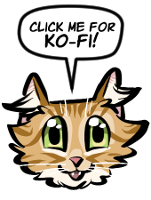 A cartoon cat saying "Ko-fi!"